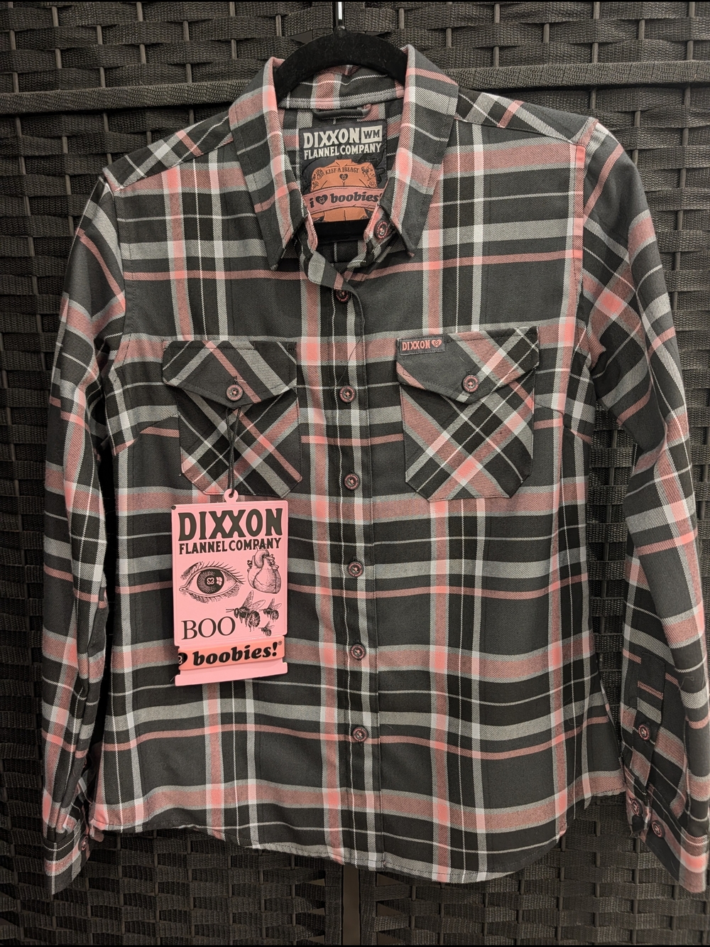 DIXXON I ❤️ Boobies Flannel Women's Medium
